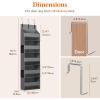 imageLifewit 1 Pack Over the Door Organizer 5 Shelf Clear Window Hanging Storage with 4 Mesh Side Pockets Anti Tilt 40 lbs Load Behind Door for Pantry Nursery Bathroom Bedroom Kitchen Dorm GreyGray
