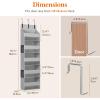 imageLifewit 1 Pack Over the Door Organizer 5 Shelf Clear Window Hanging Storage with 4 Mesh Side Pockets Anti Tilt 40 lbs Load Behind Door for Pantry Nursery Bathroom Bedroom Kitchen Dorm GreyLight Grey