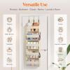 imageLifewit 1 Pack Over the Door Organizer 5 Shelf Clear Window Hanging Storage with 4 Mesh Side Pockets Anti Tilt 40 lbs Load Behind Door for Pantry Nursery Bathroom Bedroom Kitchen Dorm GreyBeige
