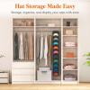 imageLifewit 10 Compartments Hat Organizer for Baseball Caps 1 Pack Hat Rack Hanging Storage organizer NonWoven Fabric Display Shelf Holds Up to 40 Hats Cap Holder Hanger for Closet Bedroom GreyBlack
