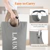 imageLifewit 100L 2Pack Large Laundry Basket Collapsible Laundry Hamper with Aluminum Handles Waterproof Freestanding Dirty Clothes Hampers for Laundry Room Bedroom Dorm Bathroom BlackSilver Grey
