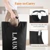 imageLifewit 100L 2Pack Large Laundry Basket Collapsible Laundry Hamper with Aluminum Handles Waterproof Freestanding Dirty Clothes Hampers for Laundry Room Bedroom Dorm Bathroom BlackBlack