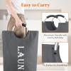 imageLifewit 100L 2Pack Large Laundry Basket Collapsible Laundry Hamper with Aluminum Handles Waterproof Freestanding Dirty Clothes Hampers for Laundry Room Bedroom Dorm Bathroom BlackGrey