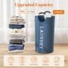 imageLifewit 100L 2Pack Large Laundry Basket Collapsible Laundry Hamper with Aluminum Handles Waterproof Freestanding Dirty Clothes Hampers for Laundry Room Bedroom Dorm Bathroom BlackBlue