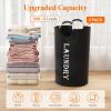 imageLifewit 100L 2Pack Large Laundry Basket Collapsible Laundry Hamper with Aluminum Handles Waterproof Freestanding Dirty Clothes Hampers for Laundry Room Bedroom Dorm Bathroom BlackBlack