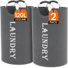 imageLifewit 100L 2Pack Large Laundry Basket Collapsible Laundry Hamper with Aluminum Handles Waterproof Freestanding Dirty Clothes Hampers for Laundry Room Bedroom Dorm Bathroom BlackGrey