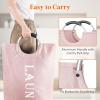 imageLifewit 100L 2Pack Large Laundry Basket Collapsible Laundry Hamper with Aluminum Handles Waterproof Freestanding Dirty Clothes Hampers for Laundry Room Bedroom Dorm Bathroom BlackPink