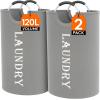 imageLifewit 100L 2Pack Large Laundry Basket Collapsible Laundry Hamper with Aluminum Handles Waterproof Freestanding Dirty Clothes Hampers for Laundry Room Bedroom Dorm Bathroom BlackSilver Grey