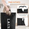 imageLifewit 100L 2Pack Large Laundry Basket Collapsible Laundry Hamper with Aluminum Handles Waterproof Freestanding Dirty Clothes Hampers for Laundry Room Bedroom Dorm Bathroom BlackBlack