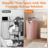 imageLifewit 100L 2Pack Large Laundry Basket Collapsible Laundry Hamper with Aluminum Handles Waterproof Freestanding Dirty Clothes Hampers for Laundry Room Bedroom Dorm Bathroom BlackPink