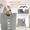 imageLifewit 100L 2Pack Large Laundry Basket Collapsible Laundry Hamper with Aluminum Handles Waterproof Freestanding Dirty Clothes Hampers for Laundry Room Bedroom Dorm Bathroom BlackSilver Grey