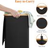 imageLifewit 100L Laundry Basket with Lid Clothes Hampers for Laundry with Bamboo Handles and A Removable Bag Large Foldable Laundry Hamper for Bedroom Bathroom Dorm Laundry Room GrayBlack