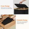imageLifewit 100L Laundry Basket with Lid Clothes Hampers for Laundry with Bamboo Handles and A Removable Bag Large Foldable Laundry Hamper for Bedroom Bathroom Dorm Laundry Room GrayBlack