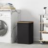 imageLifewit 100L Laundry Basket with Lid Clothes Hampers for Laundry with Bamboo Handles and A Removable Bag Large Foldable Laundry Hamper for Bedroom Bathroom Dorm Laundry Room GrayBlack
