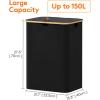 imageLifewit 100L Laundry Basket with Lid Clothes Hampers for Laundry with Bamboo Handles and A Removable Bag Large Foldable Laundry Hamper for Bedroom Bathroom Dorm Laundry Room GrayBlack