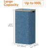 imageLifewit 100L Laundry Basket with Lid Clothes Hampers for Laundry with Bamboo Handles and A Removable Bag Large Foldable Laundry Hamper for Bedroom Bathroom Dorm Laundry Room GrayDark Blue