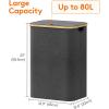 imageLifewit 100L Laundry Basket with Lid Clothes Hampers for Laundry with Bamboo Handles and A Removable Bag Large Foldable Laundry Hamper for Bedroom Bathroom Dorm Laundry Room GrayDark Gray
