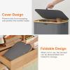imageLifewit 100L Laundry Basket with Lid Clothes Hampers for Laundry with Bamboo Handles and A Removable Bag Large Foldable Laundry Hamper for Bedroom Bathroom Dorm Laundry Room GrayGray