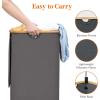 imageLifewit 100L Laundry Basket with Lid Clothes Hampers for Laundry with Bamboo Handles and A Removable Bag Large Foldable Laundry Hamper for Bedroom Bathroom Dorm Laundry Room GrayDark Gray