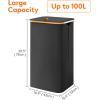 imageLifewit 100L Laundry Basket with Lid Clothes Hampers for Laundry with Bamboo Handles and A Removable Bag Large Foldable Laundry Hamper for Bedroom Bathroom Dorm Laundry Room GrayBlack