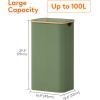 imageLifewit 100L Laundry Basket with Lid Clothes Hampers for Laundry with Bamboo Handles and A Removable Bag Large Foldable Laundry Hamper for Bedroom Bathroom Dorm Laundry Room GrayGreen