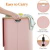 imageLifewit 100L Laundry Basket with Lid Clothes Hampers for Laundry with Bamboo Handles and A Removable Bag Large Foldable Laundry Hamper for Bedroom Bathroom Dorm Laundry Room GrayPink