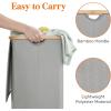 imageLifewit 100L Laundry Basket with Lid Clothes Hampers for Laundry with Bamboo Handles and A Removable Bag Large Foldable Laundry Hamper for Bedroom Bathroom Dorm Laundry Room GraySilver Grey