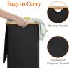 imageLifewit 100L Laundry Basket with Lid Clothes Hampers for Laundry with Bamboo Handles and A Removable Bag Large Foldable Laundry Hamper for Bedroom Bathroom Dorm Laundry Room GrayBlack