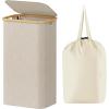 imageLifewit 100L Laundry Basket with Lid Clothes Hampers for Laundry with Bamboo Handles and A Removable Bag Large Foldable Laundry Hamper for Bedroom Bathroom Dorm Laundry Room GrayBeige
