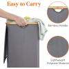 imageLifewit 100L Laundry Basket with Lid Clothes Hampers for Laundry with Bamboo Handles and A Removable Bag Large Foldable Laundry Hamper for Bedroom Bathroom Dorm Laundry Room GrayGray