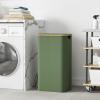 imageLifewit 100L Laundry Basket with Lid Clothes Hampers for Laundry with Bamboo Handles and A Removable Bag Large Foldable Laundry Hamper for Bedroom Bathroom Dorm Laundry Room GrayGreen