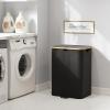imageLifewit 120L Double Laundry Hamper with Lid Large Dual Laundry Basket Removable Bags 2 Sections Aesthetic Clothes Hampers for Laundry with Bamboo Handles for Bedroom Bathroom Dorm BlackBlack