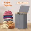 imageLifewit 120L Double Laundry Hamper with Lid Large Dual Laundry Basket Removable Bags 2 Sections Aesthetic Clothes Hampers for Laundry with Bamboo Handles for Bedroom Bathroom Dorm BlackGrey