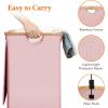 imageLifewit 120L Double Laundry Hamper with Lid Large Dual Laundry Basket Removable Bags 2 Sections Aesthetic Clothes Hampers for Laundry with Bamboo Handles for Bedroom Bathroom Dorm BlackPink