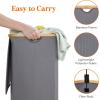 imageLifewit 120L Double Laundry Hamper with Lid Large Dual Laundry Basket Removable Bags 2 Sections Aesthetic Clothes Hampers for Laundry with Bamboo Handles for Bedroom Bathroom Dorm BlackGrey