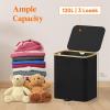 imageLifewit 120L Double Laundry Hamper with Lid Large Dual Laundry Basket Removable Bags 2 Sections Aesthetic Clothes Hampers for Laundry with Bamboo Handles for Bedroom Bathroom Dorm BlackBlack