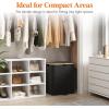 imageLifewit 120L Double Laundry Hamper with Lid Large Dual Laundry Basket Removable Bags 2 Sections Aesthetic Clothes Hampers for Laundry with Bamboo Handles for Bedroom Bathroom Dorm BlackBlack