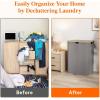 imageLifewit 120L Double Laundry Hamper with Lid Large Dual Laundry Basket Removable Bags 2 Sections Aesthetic Clothes Hampers for Laundry with Bamboo Handles for Bedroom Bathroom Dorm BlackGrey