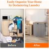 imageLifewit 120L Double Laundry Hamper with Lid Large Dual Laundry Basket Removable Bags 2 Sections Aesthetic Clothes Hampers for Laundry with Bamboo Handles for Bedroom Bathroom Dorm BlackGrey