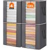 imageLifewit 120L Extra Large Blanket Storage Bags Foldable Comforter Storage with Reinforced Handles Clothes Storage Containers for King Comforter Bedding Pillow Sheet Storage Bin with Lids 3 Pack4