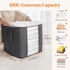 imageLifewit 120L Extra Large Blanket Storage Bags Foldable Comforter Storage with Reinforced Handles Clothes Storage Containers for King Comforter Bedding Pillow Sheet Storage Bin with Lids 3 Pack4