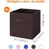 imageLifewit 13 Inch Cube Storage Bins Storage Cubes Foldable Medium Decorative Fabric Storage Baskets for Organizing Home Organizers with Handles for Shelves Closet Set of 8 36L GreyBrown