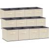 imageLifewit 13 Inch Cube Storage Bins Storage Cubes Foldable Medium Decorative Fabric Storage Baskets for Organizing Home Organizers with Handles for Shelves Closet Set of 8 36L GreyBeige