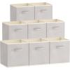 imageLifewit 13 Inch Cube Storage Bins Storage Cubes Foldable Medium Decorative Fabric Storage Baskets for Organizing Home Organizers with Handles for Shelves Closet Set of 8 36L GreyLight Gray