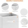 imageLifewit 13 Inch Cube Storage Bins Storage Cubes Foldable Medium Decorative Fabric Storage Baskets for Organizing Home Organizers with Handles for Shelves Closet Set of 8 36L GreyWhite