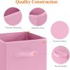 imageLifewit 13 Inch Cube Storage Bins Storage Cubes Foldable Medium Decorative Fabric Storage Baskets for Organizing Home Organizers with Handles for Shelves Closet Set of 8 36L GreyPink
