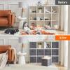 imageLifewit 13 Inch Cube Storage Bins Storage Cubes Foldable Medium Decorative Fabric Storage Baskets for Organizing Home Organizers with Handles for Shelves Closet Set of 8 36L GreyGray