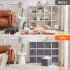 imageLifewit 13 Inch Cube Storage Bins Storage Cubes Foldable Medium Decorative Fabric Storage Baskets for Organizing Home Organizers with Handles for Shelves Closet Set of 8 36L GreyGrayBlack