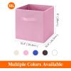 imageLifewit 13 Inch Cube Storage Bins Storage Cubes Foldable Medium Decorative Fabric Storage Baskets for Organizing Home Organizers with Handles for Shelves Closet Set of 8 36L GreyPink