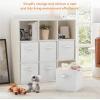 imageLifewit 13 Inch Cube Storage Bins Storage Cubes Foldable Medium Decorative Fabric Storage Baskets for Organizing Home Organizers with Handles for Shelves Closet Set of 8 36L GreyWhite